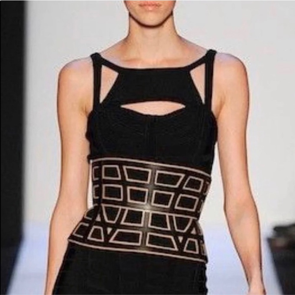 Herve Leger Cage color block Belt NWT size…